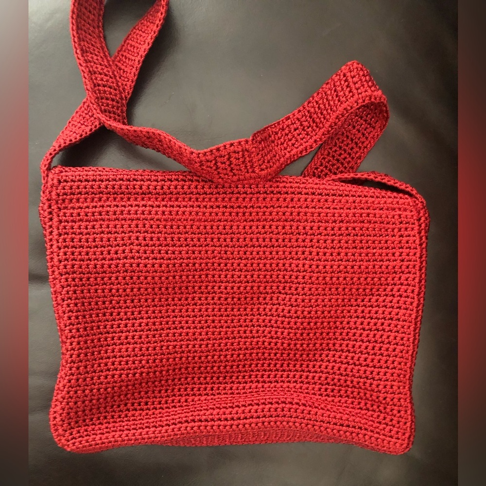 The Sak Red Crochet Shoulder/Crossbody Purse Gem